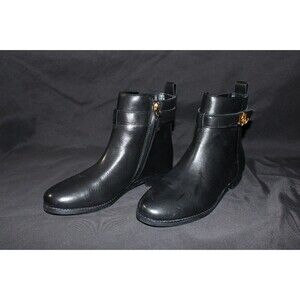 Lauren Ralph Lauren Women's Size 5.5 B Briele Leather Tan Booties Gold Logo